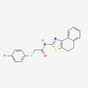 molecular formula C19H15FN2OS2 B2763868 N-(4,5-二氢苯并[e][1,3]苯并噻唑-2-基)-2-(4-氟苯基)硫代乙酰胺 CAS No. 896342-29-3