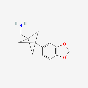 molecular formula C13H15NO2 B2763874 [3-(1,3-Benzodioxol-5-yl)-1-bicyclo[1.1.1]pentanyl]methanamine CAS No. 2287299-70-9