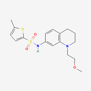 molecular formula C17H22N2O3S2 B2763878 N-(1-(2-methoxyethyl)-1,2,3,4-tetrahydroquinolin-7-yl)-5-methylthiophene-2-sulfonamide CAS No. 1170515-91-9