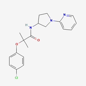 molecular formula C19H22ClN3O2 B2763880 2-(4-chlorophenoxy)-2-methyl-N-(1-(pyridin-2-yl)pyrrolidin-3-yl)propanamide CAS No. 1798513-70-8