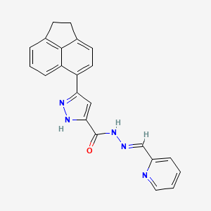(E)-3-(1,2-dihydroacenaphthylen-5-yl)-N'-(pyridin-2-ylmethylene)-1H-pyrazole-5-carbohydrazide