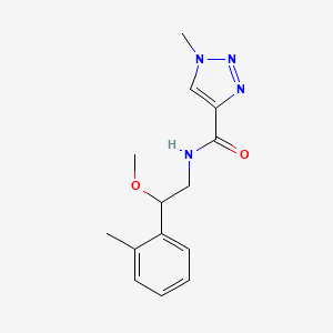 molecular formula C14H18N4O2 B2763889 N-(2-methoxy-2-(o-tolyl)ethyl)-1-methyl-1H-1,2,3-triazole-4-carboxamide CAS No. 1797159-88-6