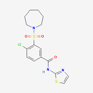 3-(azepan-1-ylsulfonyl)-4-chloro-N-(1,3-thiazol-2-yl)benzamide