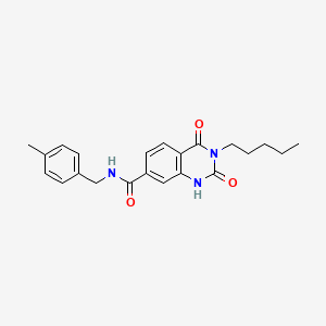 molecular formula C22H25N3O3 B2763895 N-(4-甲基苄基)-2,4-二氧代-3-戊基-1,2,3,4-四氢喹唑啉-7-羧酰胺 CAS No. 892264-14-1