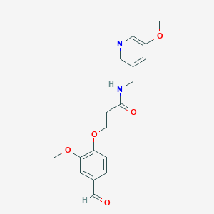3-(4-formyl-2-methoxyphenoxy)-N-[(5-methoxypyridin-3-yl)methyl]propanamide