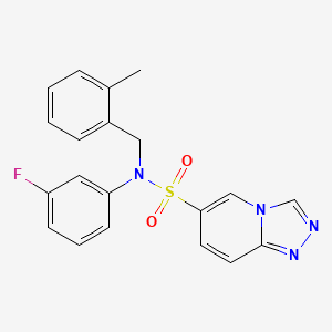 molecular formula C20H17FN4O2S B2763900 N-(3-氟苯基)-N-(2-甲基苄基)[1,2,4]三唑啉[4,3-a]吡啶-6-磺酰胺 CAS No. 1251577-45-3