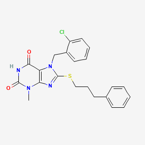 7-[(2-Chlorophenyl)methyl]-3-methyl-8-(3-phenylpropylsulfanyl)purine-2,6-dione