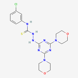 molecular formula C18H23ClN8O2S B2763911 N-(3-chlorophenyl)-2-(4,6-dimorpholino-1,3,5-triazin-2-yl)hydrazinecarbothioamide CAS No. 886961-12-2