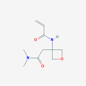 molecular formula C10H16N2O3 B2763914 N-[3-[2-(Dimethylamino)-2-oxoethyl]oxetan-3-yl]prop-2-enamide CAS No. 2411241-47-7