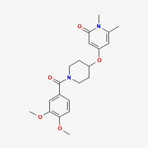 molecular formula C21H26N2O5 B2763917 4-((1-(3,4-dimethoxybenzoyl)piperidin-4-yl)oxy)-1,6-dimethylpyridin-2(1H)-one CAS No. 2034429-62-2