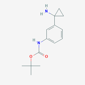 molecular formula C14H20N2O2 B2763920 Tert-butyl N-[3-(1-aminocyclopropyl)phenyl]carbamate CAS No. 1314767-31-1