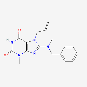 molecular formula C17H19N5O2 B2763926 7-allyl-8-(benzyl(methyl)amino)-3-methyl-1H-purine-2,6(3H,7H)-dione CAS No. 377051-02-0