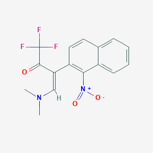 molecular formula C16H13F3N2O3 B2763929 (Z)-4-(dimethylamino)-1,1,1-trifluoro-3-(1-nitronaphthalen-2-yl)but-3-en-2-one CAS No. 339100-24-2