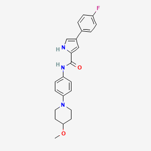 molecular formula C23H24FN3O2 B2763930 4-(4-氟苯基)-N-[4-(4-甲氧基哌啶-1-基)苯基]-1H-吡咯-2-甲酰胺 CAS No. 1798037-40-7