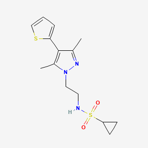 N-(2-(3,5-dimethyl-4-(thiophen-2-yl)-1H-pyrazol-1-yl)ethyl)cyclopropanesulfonamide