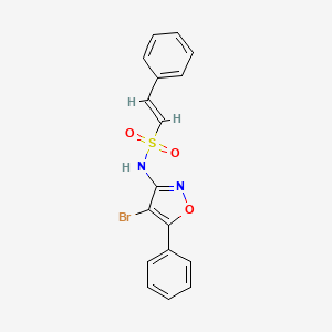 molecular formula C17H13BrN2O3S B2763937 (E)-N-(4-Bromo-5-phenyl-1,2-oxazol-3-yl)-2-phenylethenesulfonamide CAS No. 1808738-81-9