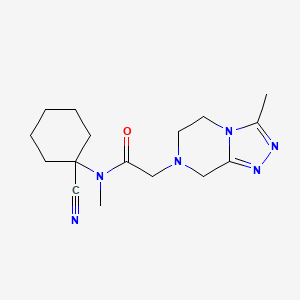 molecular formula C16H24N6O B2763955 N-(1-cyanocyclohexyl)-N-methyl-2-{3-methyl-5H,6H,7H,8H-[1,2,4]triazolo[4,3-a]pyrazin-7-yl}acetamide CAS No. 1311981-56-2