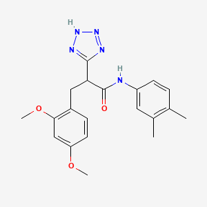 3-(2,4-dimethoxyphenyl)-N-(3,4-dimethylphenyl)-2-(2H-tetrazol-5-yl)propanamide