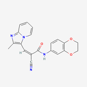 (Z)-2-cyano-N-(2,3-dihydro-1,4-benzodioxin-6-yl)-3-(2-methylimidazo[1,2-a]pyridin-3-yl)prop-2-enamide