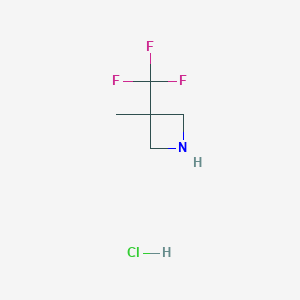 molecular formula C5H9ClF3N B2763974 3-Methyl-3-(trifluoromethyl)azetidine;hydrochloride CAS No. 2567498-60-4