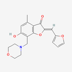 molecular formula C19H19NO5 B2763976 (Z)-2-(furan-2-ylmethylene)-6-hydroxy-4-methyl-7-(morpholinomethyl)benzofuran-3(2H)-one CAS No. 903201-99-0