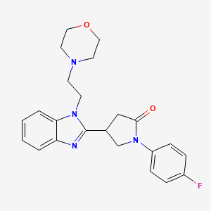 molecular formula C23H25FN4O2 B2763978 1-(4-fluorophenyl)-4-(1-(2-morpholinoethyl)-1H-benzo[d]imidazol-2-yl)pyrrolidin-2-one CAS No. 890643-38-6