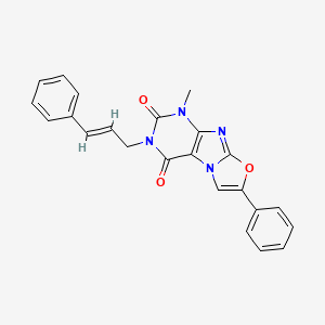 molecular formula C23H18N4O3 B2763986 3-cinnamyl-1-methyl-7-phenyloxazolo[2,3-f]purine-2,4(1H,3H)-dione CAS No. 899997-69-4