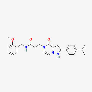 molecular formula C26H28N4O3 B2763987 N-[(2-甲氧苯基)甲基]-3-{4-氧代-2-[4-(异丙基)苯基]-4H,5H-嘧啶并[1,5-a]嘧啶-5-基}丙酰胺 CAS No. 1326829-39-3