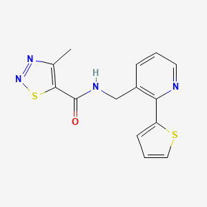 4-methyl-N-((2-(thiophen-2-yl)pyridin-3-yl)methyl)-1,2,3-thiadiazole-5-carboxamide