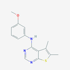 molecular formula C15H15N3OS B276399 N-(5,6-dimethylthieno[2,3-d]pyrimidin-4-yl)-N-(3-methoxyphenyl)amine 