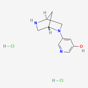 molecular formula C10H15Cl2N3O B2763990 5-[(1S,4S)-2,5-Diazabicyclo[2.2.1]heptan-2-yl]pyridin-3-ol;dihydrochloride CAS No. 2241107-62-8