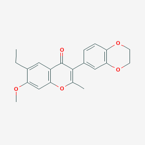 molecular formula C21H20O5 B2763991 3-(2,3-二氢-1,4-苯并二氧杂环己-6-基)-6-乙基-7-甲氧基-2-甲基香豆素-4-酮 CAS No. 170511-34-9