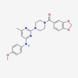 Benzo[d][1,3]dioxol-5-yl(4-(4-((4-methoxyphenyl)amino)-6-methylpyrimidin-2-yl)piperazin-1-yl)methanone