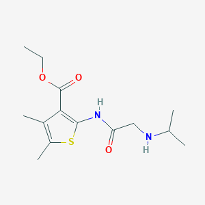 molecular formula C14H22N2O3S B276400 Ethyl 2-{[(isopropylamino)acetyl]amino}-4,5-dimethyl-3-thiophenecarboxylate 