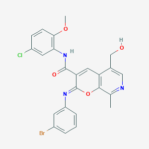 (2Z)-2-[(3-bromophenyl)imino]-N-(5-chloro-2-methoxyphenyl)-5-(hydroxymethyl)-8-methyl-2H-pyrano[2,3-c]pyridine-3-carboxamide