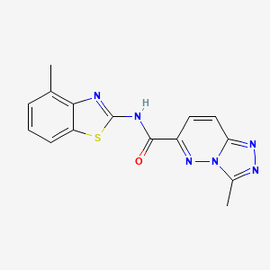 molecular formula C15H12N6OS B2764002 3-Methyl-N-(4-methyl-1,3-benzothiazol-2-yl)-[1,2,4]triazolo[4,3-b]pyridazine-6-carboxamide CAS No. 2415502-65-5
