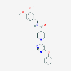 molecular formula C25H28N4O4 B2764006 N-(3,4-二甲氧基苄基)-1-(6-苯氧吡嘧啶-4-基)哌啶-4-甲酰胺 CAS No. 1115998-98-5