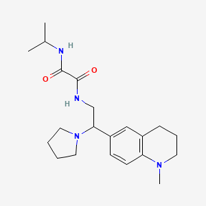 molecular formula C21H32N4O2 B2764025 N-isopropyl-N'-[2-(1-methyl-1,2,3,4-tetrahydroquinolin-6-yl)-2-pyrrolidin-1-ylethyl]ethanediamide CAS No. 922065-21-2