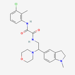 molecular formula C24H29ClN4O3 B2764028 N1-(3-chloro-2-methylphenyl)-N2-(2-(1-methylindolin-5-yl)-2-morpholinoethyl)oxalamide CAS No. 922557-21-9