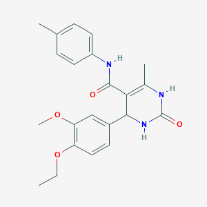 molecular formula C22H25N3O4 B2764030 4-(4-ethoxy-3-methoxyphenyl)-6-methyl-2-oxo-N-(p-tolyl)-1,2,3,4-tetrahydropyrimidine-5-carboxamide CAS No. 905775-82-8