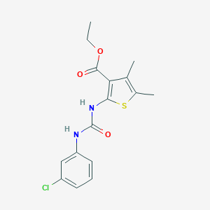 molecular formula C16H17ClN2O3S B276404 Ethyl 2-{[(3-chloroanilino)carbonyl]amino}-4,5-dimethyl-3-thiophenecarboxylate 