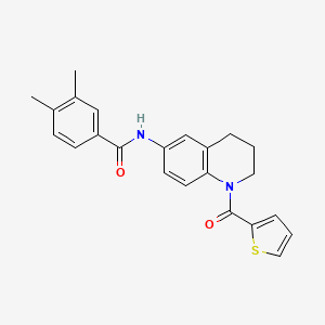 molecular formula C23H22N2O2S B2764043 3,4-二甲基-N-[1-(噻吩-2-羰基)-3,4-二氢-2H-喹啉-6-基]苯甲酰胺 CAS No. 932502-40-4