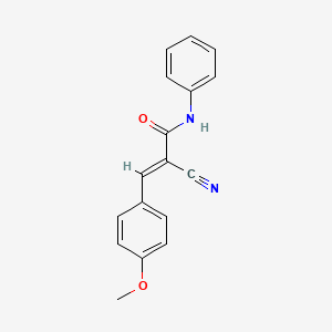 molecular formula C17H14N2O2 B2764053 (2E)-2-cyano-3-(4-methoxyphenyl)-N-phenylprop-2-enamide CAS No. 173156-66-6