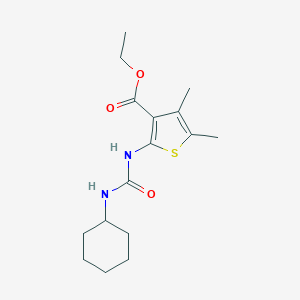 molecular formula C16H24N2O3S B276406 Ethyl 2-{[(cyclohexylamino)carbonyl]amino}-4,5-dimethyl-3-thiophenecarboxylate 