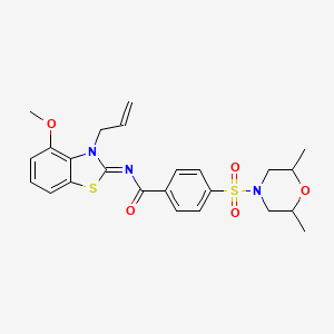molecular formula C24H27N3O5S2 B2764061 (Z)-N-(3-allyl-4-methoxybenzo[d]thiazol-2(3H)-ylidene)-4-((2,6-dimethylmorpholino)sulfonyl)benzamide CAS No. 868376-37-8