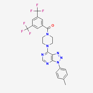 molecular formula C24H19F6N7O B2764063 (3,5-二(三氟甲基)苯基)(4-(3-(对甲苯基)-3H-[1,2,3]三唑[4,5-d]嘧啶-7-基)哌嗪-1-基)甲酮 CAS No. 920383-98-8