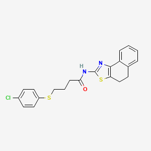molecular formula C21H19ClN2OS2 B2764073 4-((4-chlorophenyl)thio)-N-(4,5-dihydronaphtho[1,2-d]thiazol-2-yl)butanamide CAS No. 922989-51-3