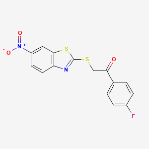 1-(4-Fluorophenyl)-2-((6-nitrobenzo[d]thiazol-2-yl)thio)ethanone