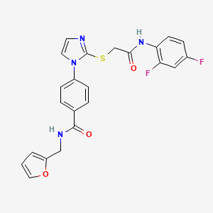 4-(2-((2-((2,4-difluorophenyl)amino)-2-oxoethyl)thio)-1H-imidazol-1-yl)-N-(furan-2-ylmethyl)benzamide