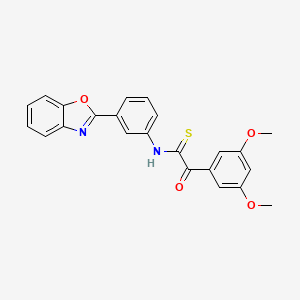 molecular formula C23H18N2O4S B2764096 N-(3-(benzo[d]oxazol-2-yl)phenyl)-2-(3,5-dimethoxyphenyl)-2-oxoethanethioamide CAS No. 397288-23-2